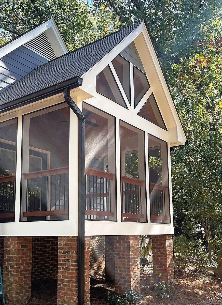 Photo of screened porch off bedroom Cary, NC by Closer Look General Contracting