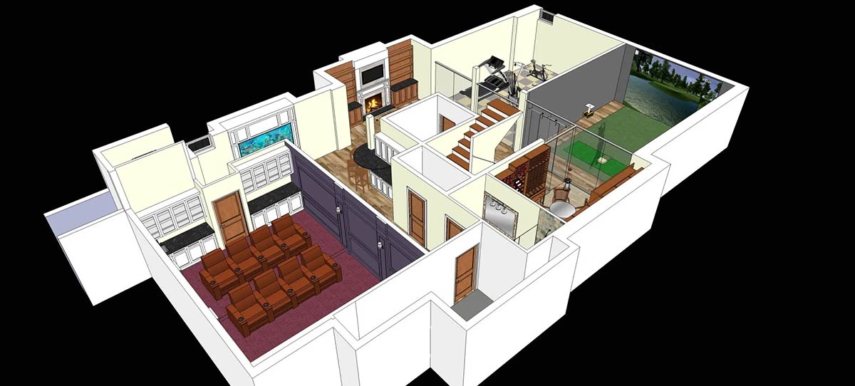 Illustration of 1st floor design by Closer Look General Contracting