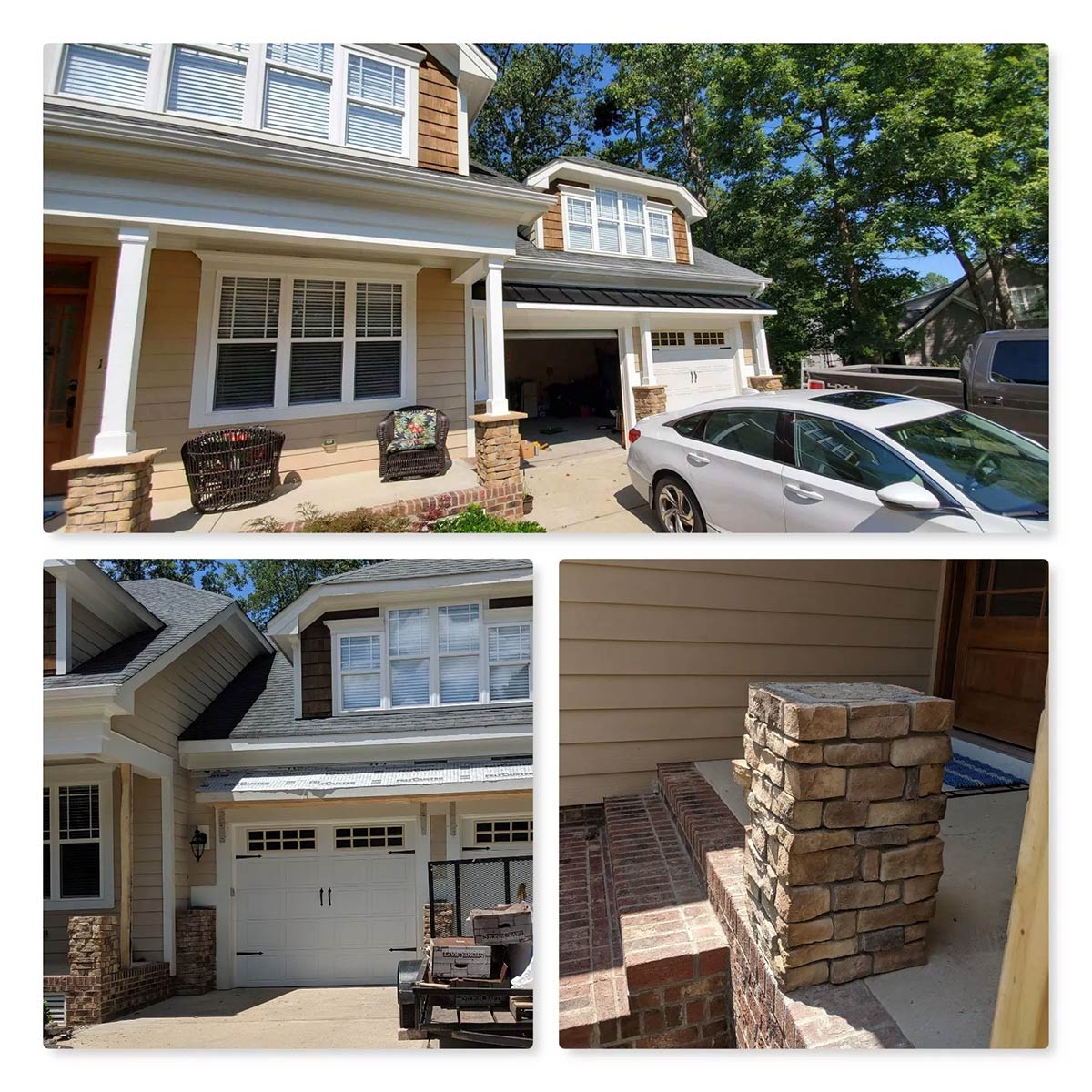 Photo of house exterior remodel before and after