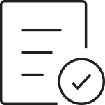 Black document with checkmark icon